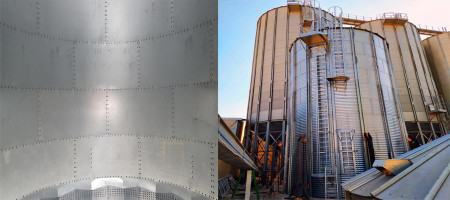 Flat metal sheet lining for silos