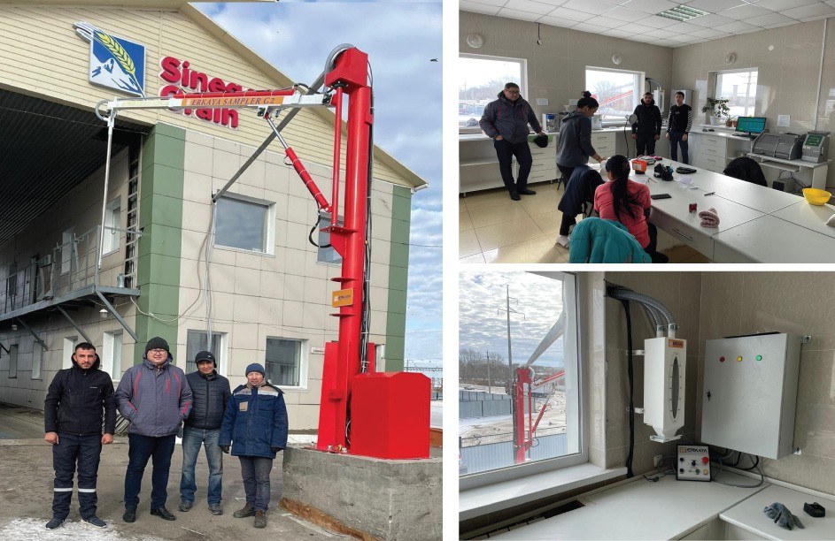 Caption News on Erkaya installing an automated grain sampler in Kazakhstan